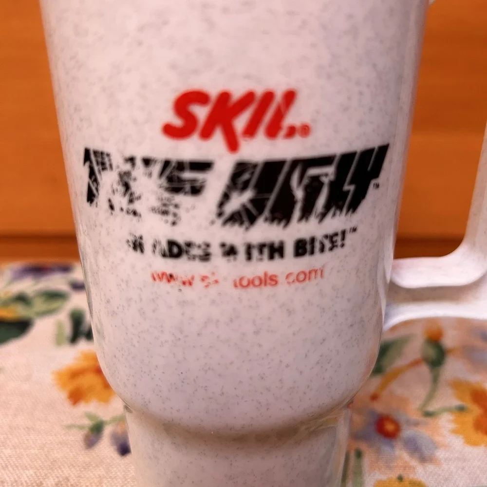 VTG SKIL Tools THE UGLY BLADES WITH BITE Travel Refill Coffee Cup Mug Lid USA